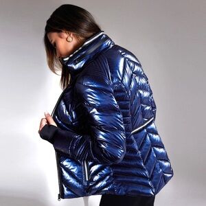 Blanc Noir Navy Puffer Jacket